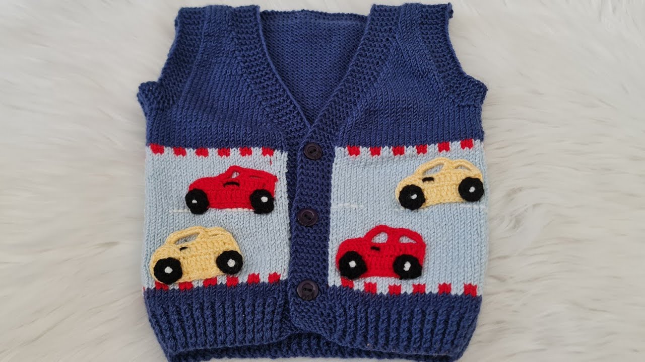 🧶 Örgü Erkek Bebek Yeleği | Şiş İşi Örgü Bebek Yeleği Yapımı | Kolay Arabalı  Örgü Yelek Modeli🧶