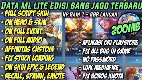Data ML Lite Full Event 200Mb Terbaru Patch Revamp | ML Lite | Cara Mengatasi Lag & Patah Patah