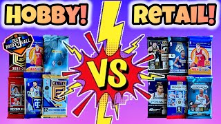 *HOBBY vs RETAIL* Ripping 30+ Basketball Packs 🔥 Super Close Battle & Tons Of Nice Hits - #’d Curry!