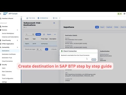 BTP Destination Configuration for S/4HANA & APIs | Complete Walkthrough