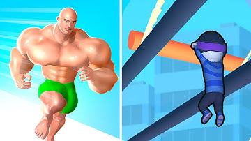 Muscle Rush 🆚 Roof Rails- 🌻🧿🌺New Levels Walkthrough Gameplay MC56