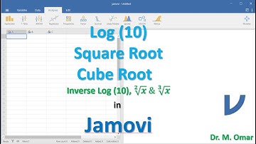 Log10, Square Root, Cube Root and Inverse in JAMOVI