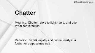 Chatter Meaning