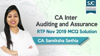 CA Inter Auditing and Assurance | RTP Nov 2019 MCQ Solution | CA Samiksha Sethia