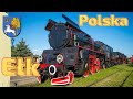 #Polska. Ełk narrow-gauge railway museum. Парк узкоколейной железной дороги 4K