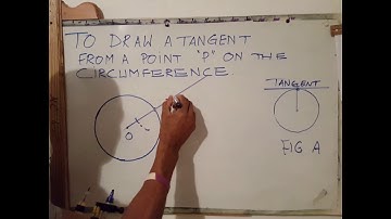 To construct a Tangent from a point P on the circumference of a circle.