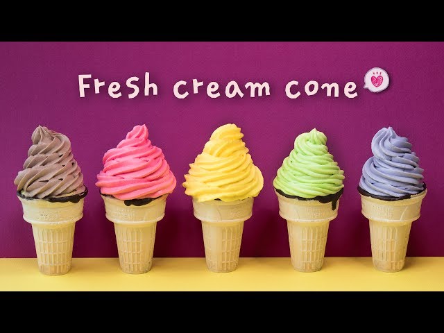 Fresh cream cones, 알록달록 생크림 프레쉬콘 만들기♥ - 더스쿱