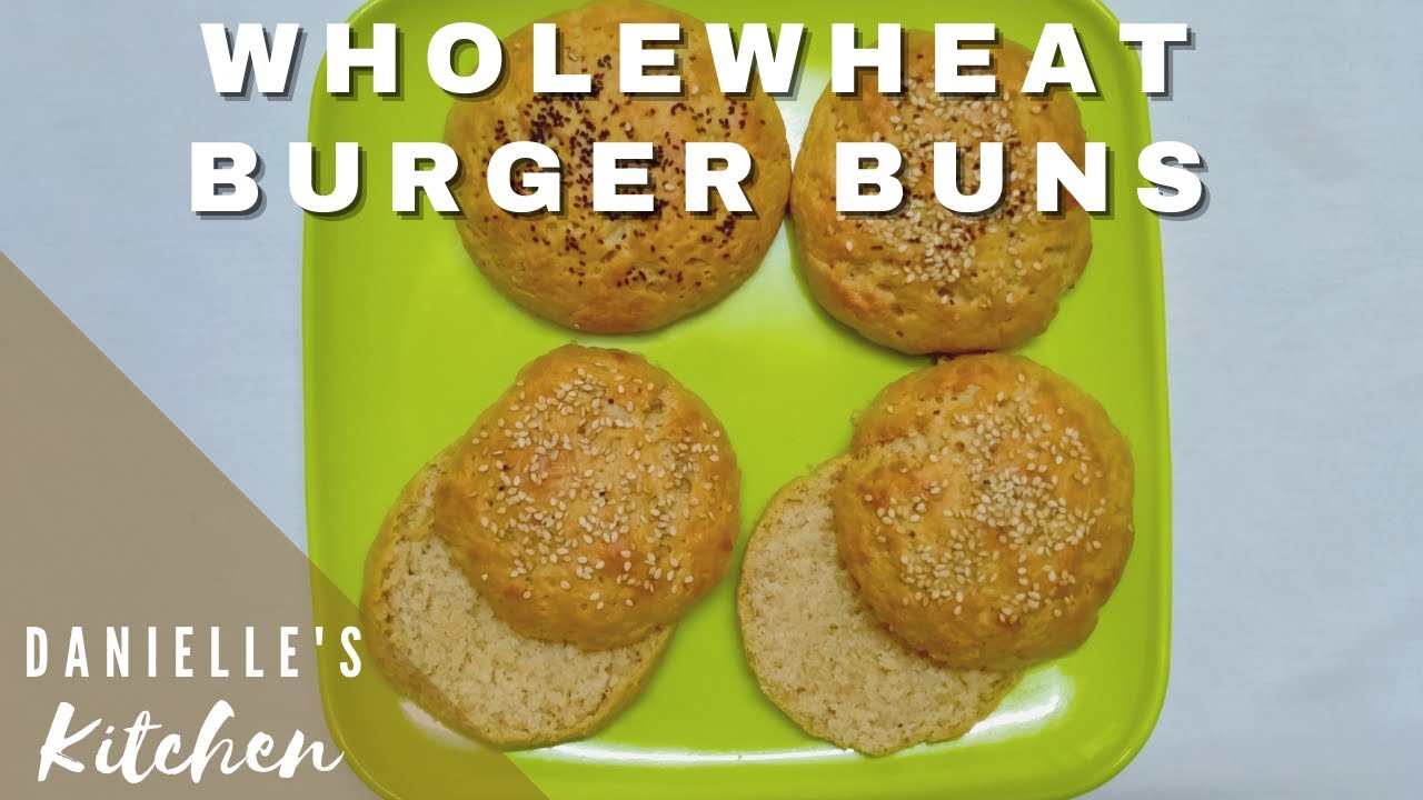 How To Make WholeWheat Burger Buns Brown Bread No Egg No Maida
