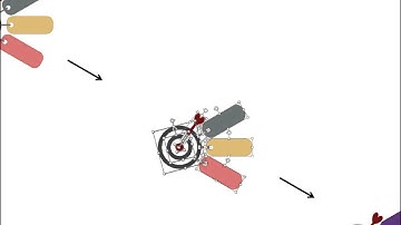 three tags with target board and arrow powerpoint slides