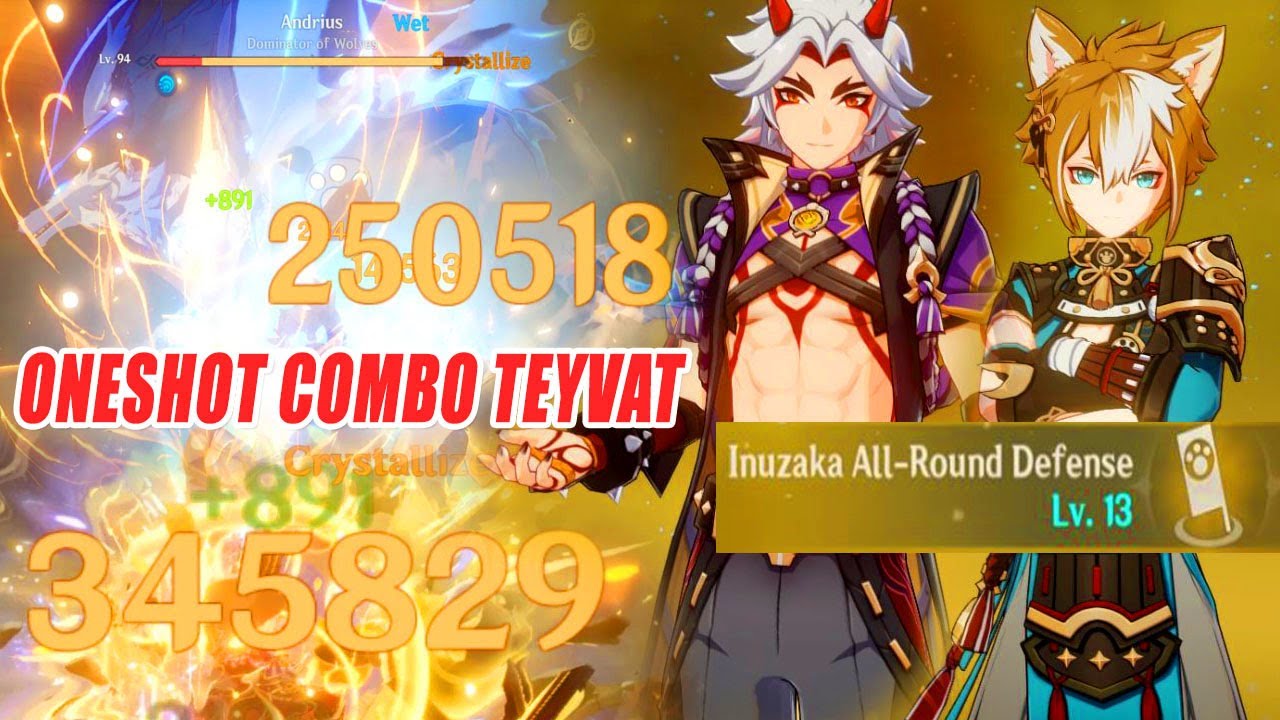 Gorou C6 Crowned & Itto C6 Triple Crown Oneshot Combo Andrius & Teyvat | Endgame Content