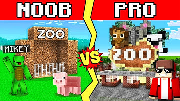 ZOO Build Battle In Minecraft - NOOB VS PRO CHALLENGE - Maizen Mizen Mazien Parody