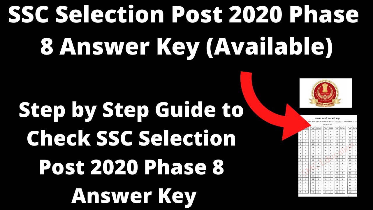 SSC Selection Post 2020 Phase 8 Answer Key (Available) - How to Check SSC Post 2020 Answer Key