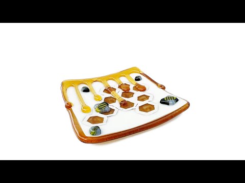 Fused Glass Honeycomb Dish