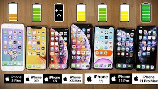Ultimate Iphone Battery Comparison Iphone 11 Pro Max Vs 11 Pro 11 Xs Max Xs Xr And 8 Plus Youtube