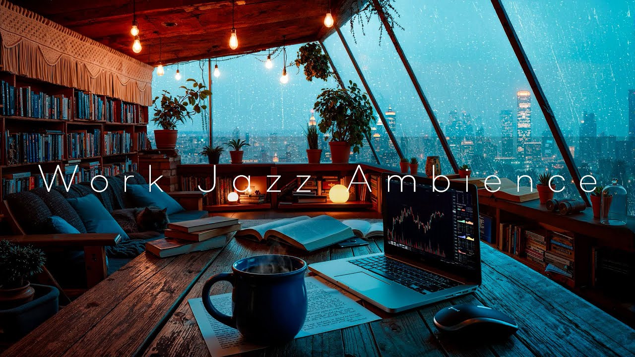 ☕ Work Jazz Ambience & Rain Sounds for Focused Study Session | Relaxing Jazz Background Music