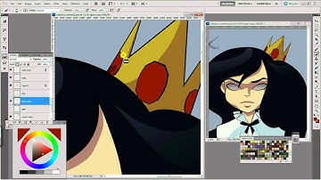 Digitally coloring lineart.