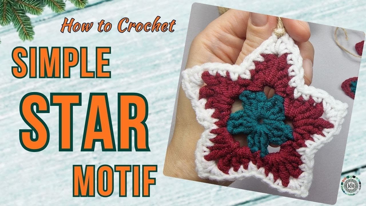 Как связать крючком простой мотив «Звезда» всего за 3 ряда!