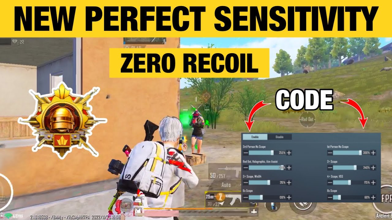 NEW Best Sensitivity Settings⚡️For Any Device | PUBG Mobile &amp; BGMI Code ...