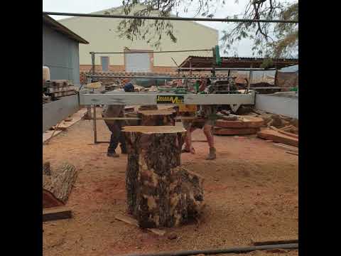 Milling wood discs for occasional tables.