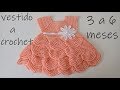 Como tejer un vestido para bebe a ganchillo -olanes -crochet -3 a 6 meses