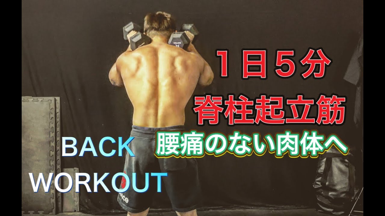 脊柱起立筋をダンベル5分で鍛え上げる[Back Workout]腰痛にさようなら