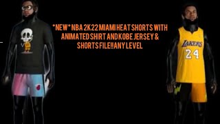 *NEW*NBA 2K22 MIAMI HEAT SHORTS WITH ANIMATED SHIRT AND KOBE JERSEY & SHORTS FILETAKE OFF SKELETON