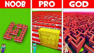 MAZE of TNT in Minecraft! TNT LABYRINTH NOOB vs PRO vs GOD!