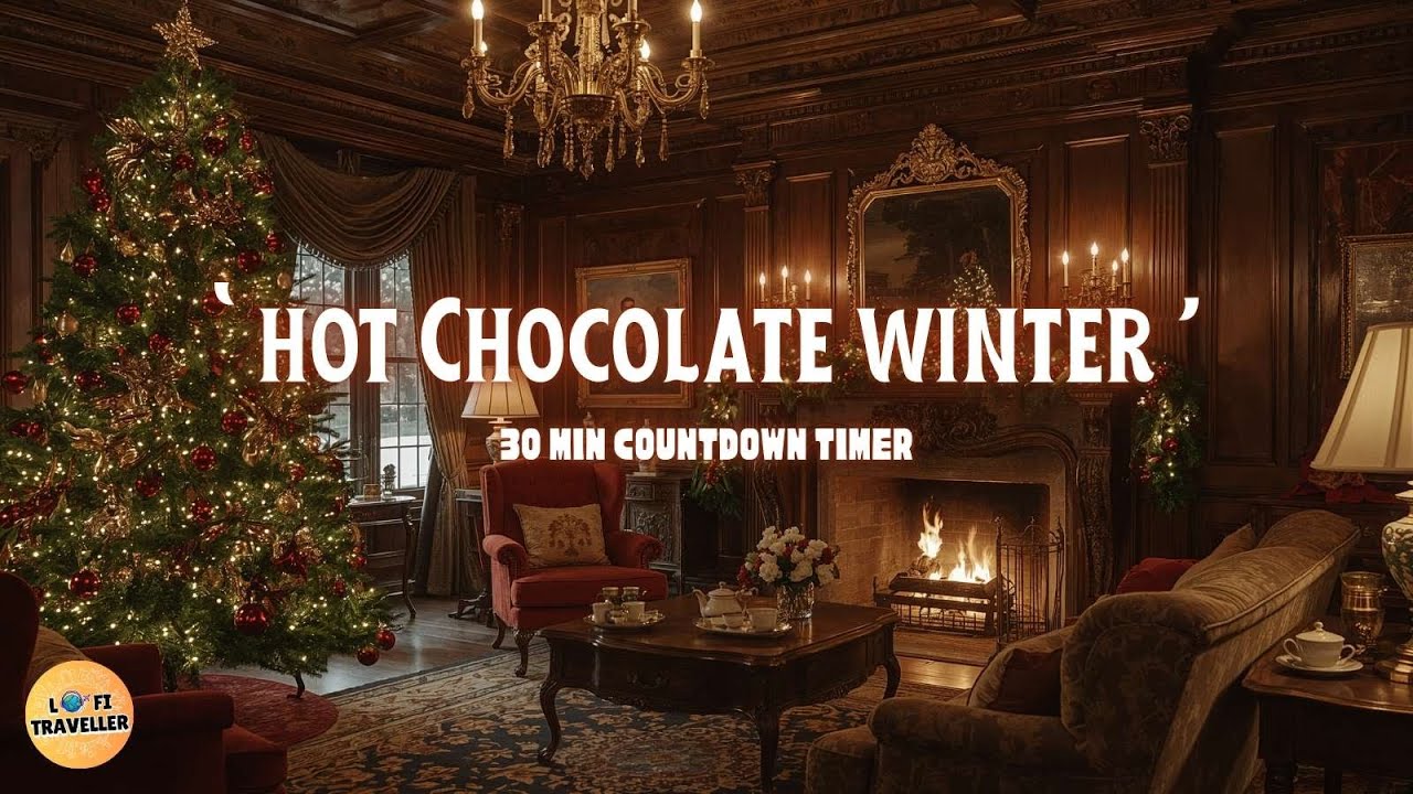 Cozy Christmas Fireplace Ambience for Relaxing! | 30 minute Timer | Lofi Beats