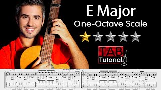 E Major | One-Octave Major Scale | Tutorial + Sheet & Tab