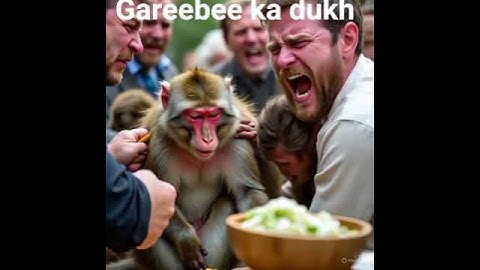 Gareebee ka dukh.                             #shortsfeed #ai Bandar#ai monkey