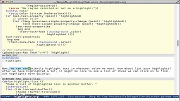Highlighting text in Emacs