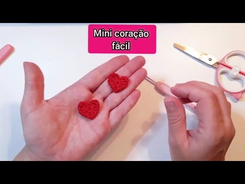 Crochê passo a passo _ Como fazer  Mini coração de crochê