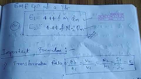 L(3) Numericals on EMF equation of Transformer.