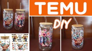 How To Apply Transfers To TEMU Glass Cups DIY#temu #diy #glass #highland cow #cowgirlboots