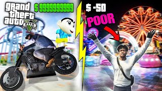 GTA 5 - POOR FRANKLIN And SHINCHAN'S Bad AMUSEMENT PARK VISIT ! || Shinchan Gta 5