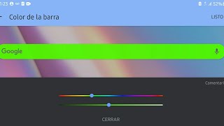 como cambiar el color de la barra de Google