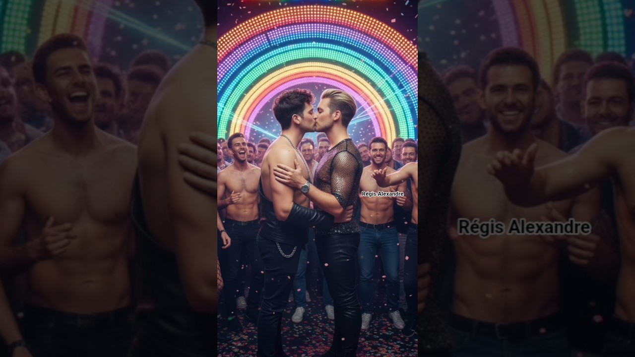 Gay Kiss LGBT + NightClub large LED rainbow