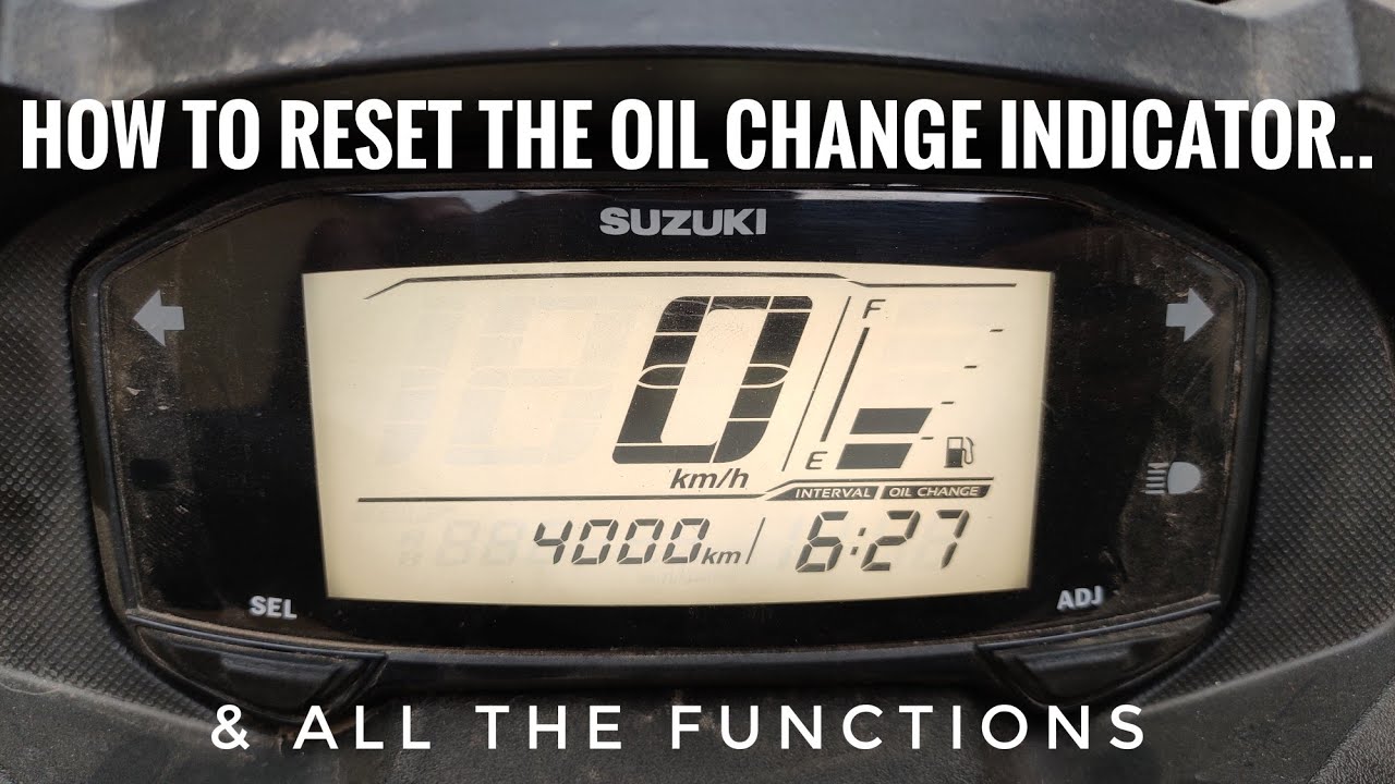 How To Reset The Oil Change Indicator In Suzuki Burgman And Its Functions ||Sr|| - Youtube