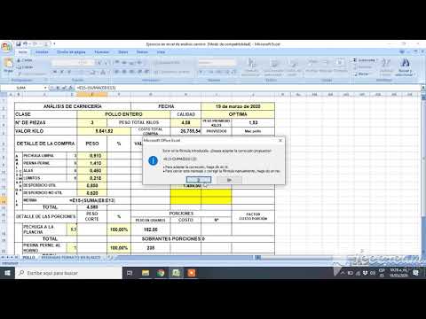 Análisis cárnico usando la herramienta excel