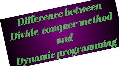 Difference between Divide conquer method and Dynamic programming | Lec - 2 | DAA @kmryrktechlearn