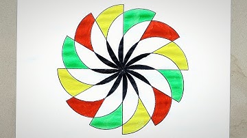 How to Draw a Beautiful Geometric Pattern | Easy Compass Art Design | Easy Symmetrical Design