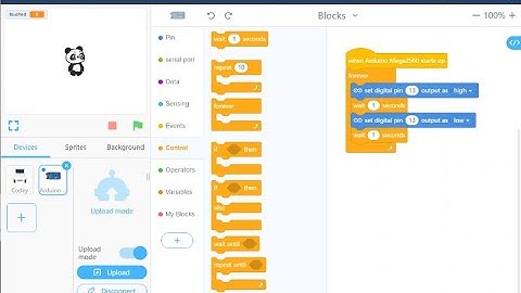 mBlock Arduino Mega Project (1) buildin LED blink project