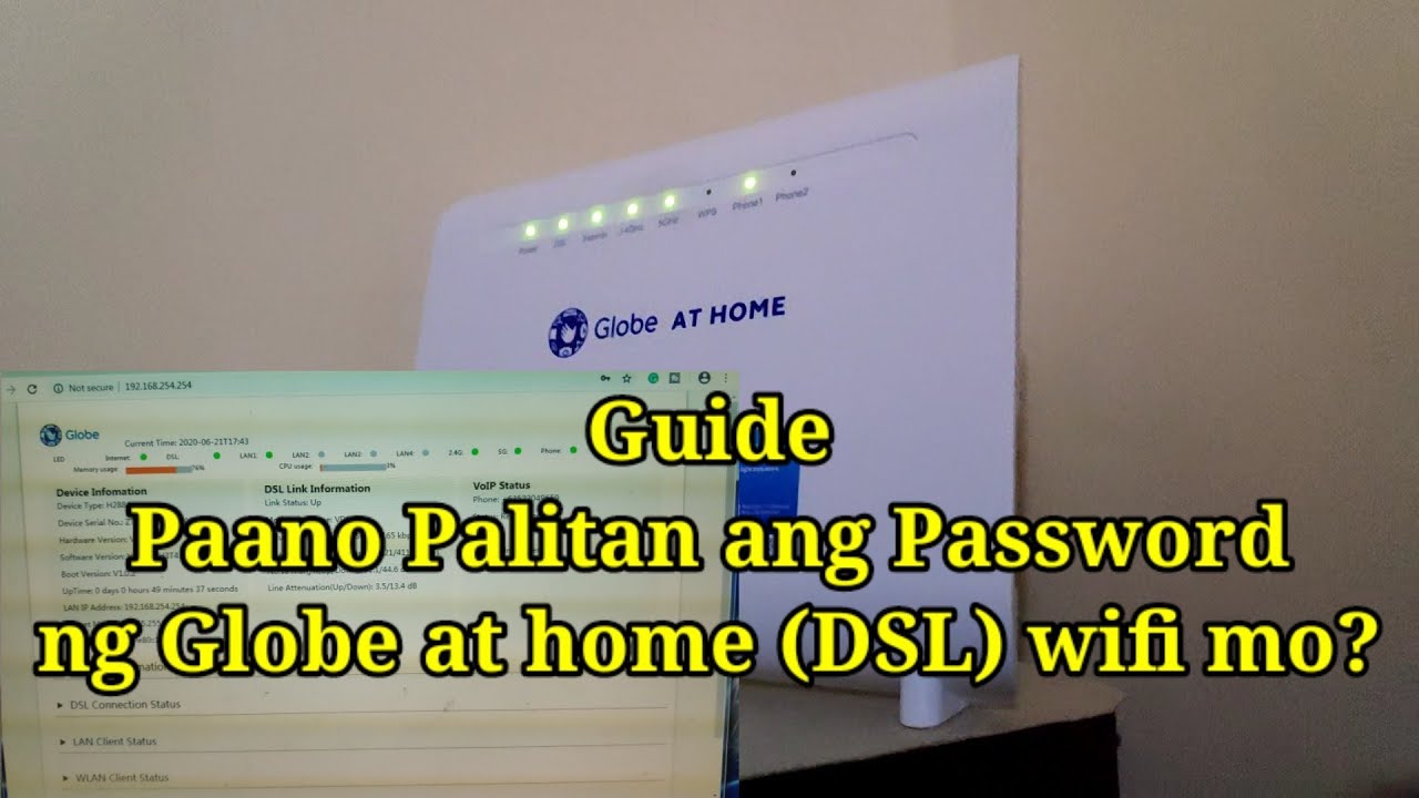 How To Change Wifi Password Zte How To Login H288a Globe At Home 2020 New Promo Youtube