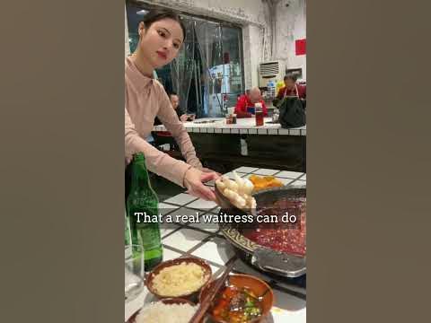 Robot hotpot waitress in China #shorts - YouTube