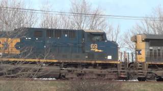 CSXT Engine 69 on Slow Stack Train