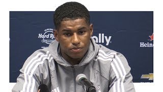 Marcus rashford pre-match press conference - manchester united v manchester city - man utd tour 2017