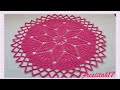 Hermoso tapete tejido a crochet ( 55 cm de diámetro - 24 hileras)