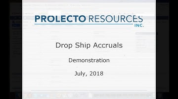 Prolecto NetSuite Drop Ship Accrual Demonstration 20180727