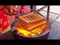 Taiwanese Street Food - Grilled Sandwich, Peanut Candy Roll, Grilled Egg Cake/古早味碳烤三明治, 香菜花生捲, 碳烤鴨蛋糕