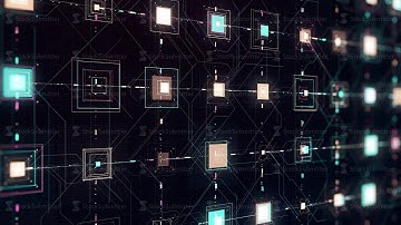 The movement and processing of data inside a server or computer. Animation. Electric impulses